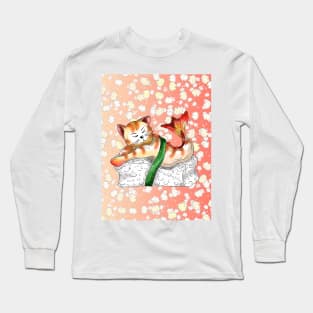 cat sushi funny ginger catfish Long Sleeve T-Shirt